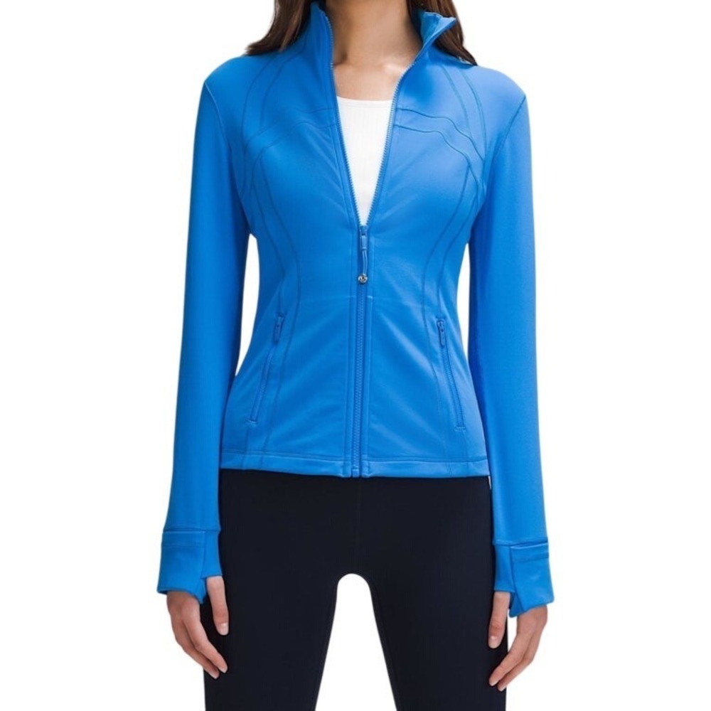 Lululemon Define Jacket Blue Full Length Thumbholes Zip Activewear Size 6 - Picture 6 of 6